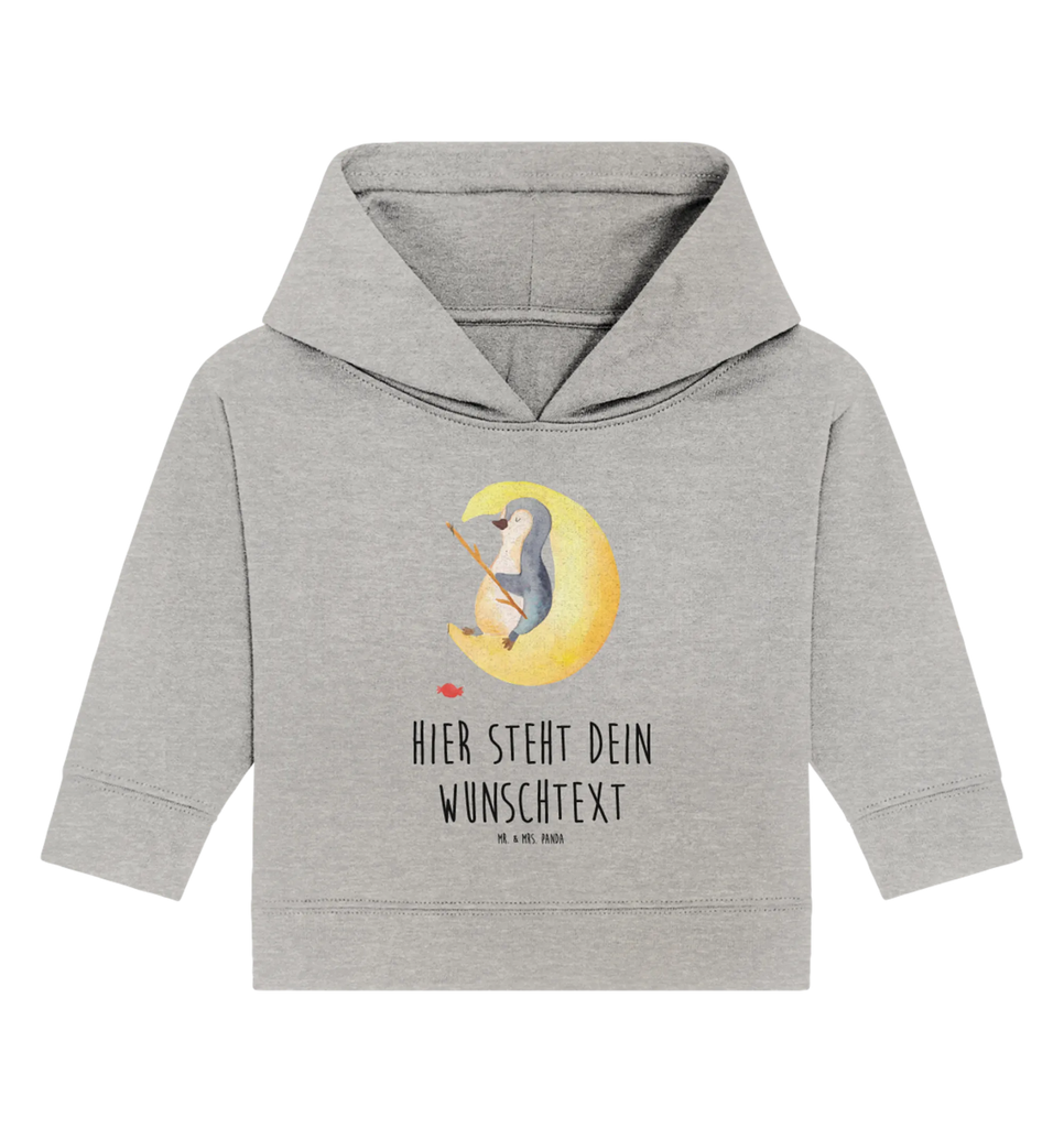 Personalized Baby Hoodie Penguin moon Babyhoodie Wunschtext, Personalisierter Baby Hoodie, Baby Hoodie mit Namen, Pinguin, Pinguine, Schlafzimmer, Gästezimmer, Spruch, Schlafstörungen, Nachtruhe, schlafen, Einschlafen