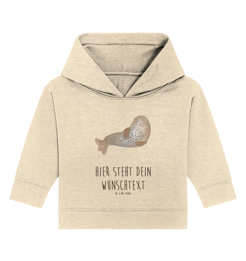 Spersonalizowana bluza z kapturem dla niemowląt foka śmiech Baby Hoodie mit Namen, Babyhoodie Wunschtext, Personalisierter Baby Hoodie, Tiermotive, Gute Laune, lustige Sprüche, Tiere, Seehund, Ostsee, Meerestier, Strand, Nordsee, Robben, Robbe