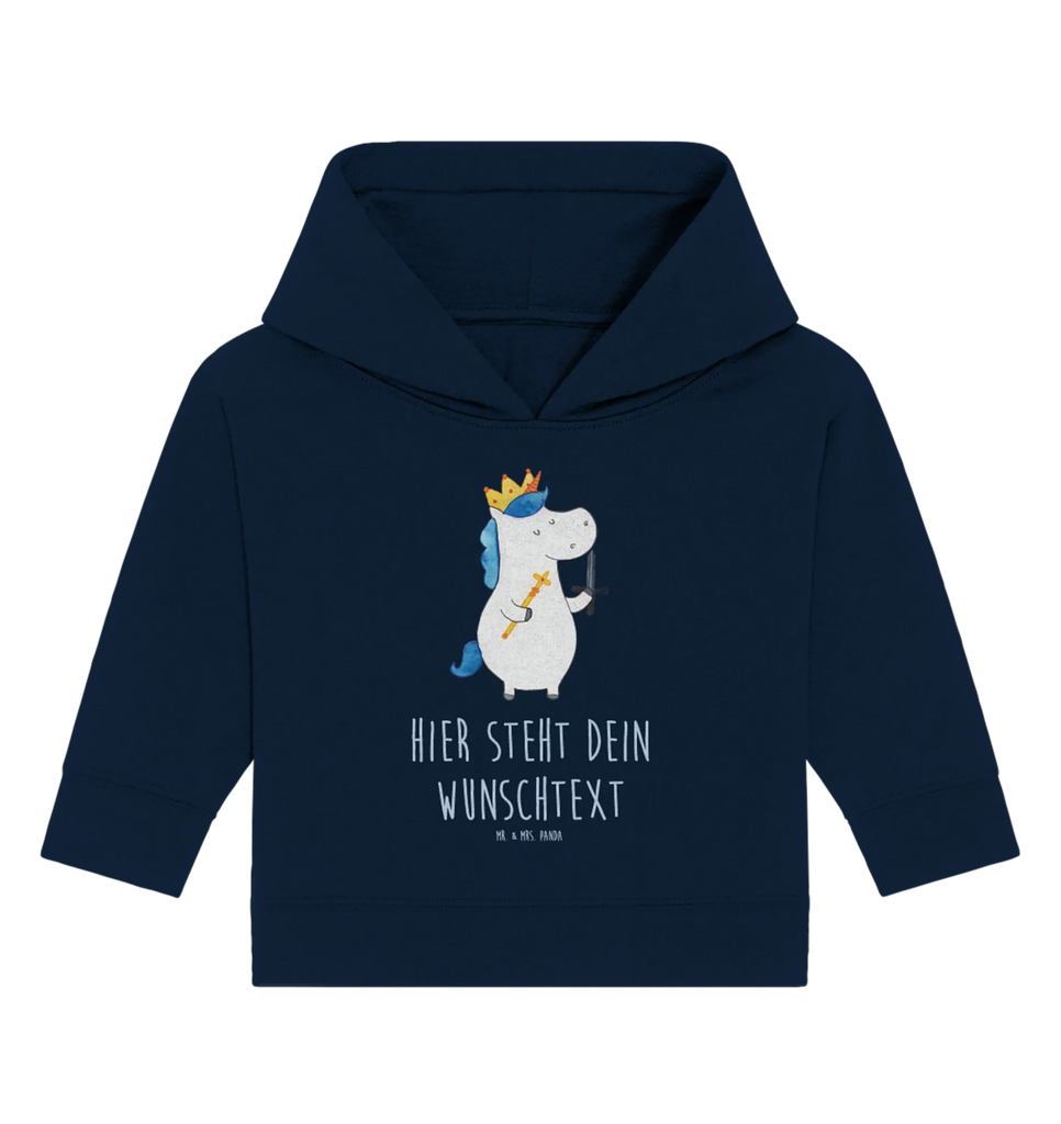Personalized Baby Hoodie unicorn king with sword Baby Hoodie mit Namen, Babyhoodie Wunschtext, Personalisierter Baby Hoodie, Einhorn, Unicorn, Einhörner, Einhorn Deko, Mittelalter, König, Ritter