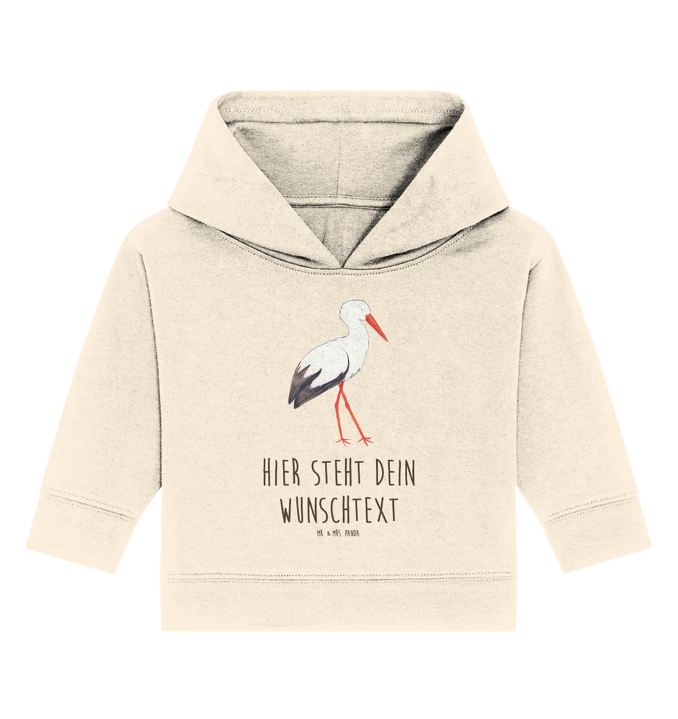 Personalized Baby Hoodie Stork Babyhoodie Wunschtext, Personalisierter Baby Hoodie, Baby Hoodie mit Namen, Tiermotive, Gute Laune, Tiere, Lustige Sprüche, Mutter, Störche, Schwanger, Schwangerschaft, Geburt, Baby, Babybauch, Mütter, Mutter Werden, Storch
