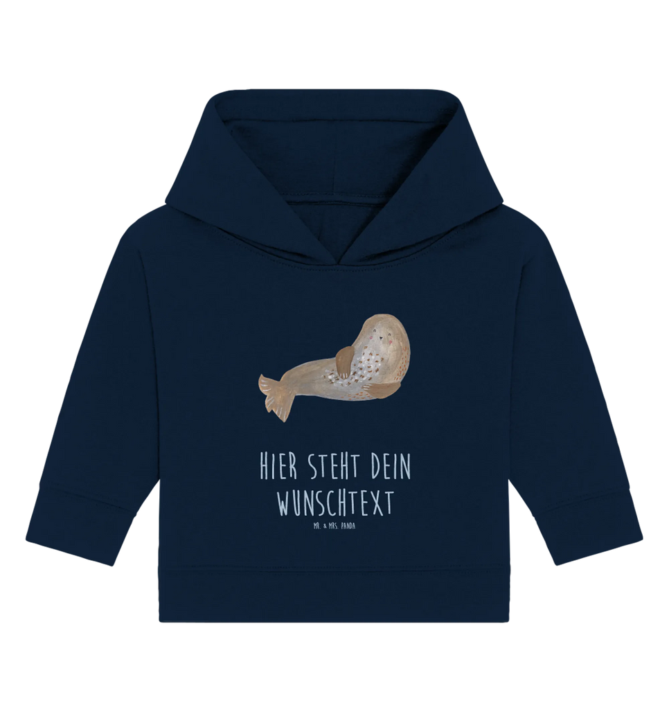 Spersonalizowana bluza z kapturem dla niemowląt foka śmiech Baby Hoodie mit Namen, Babyhoodie Wunschtext, Personalisierter Baby Hoodie, Tiermotive, Gute Laune, lustige Sprüche, Tiere, Seehund, Ostsee, Meerestier, Strand, Nordsee, Robben, Robbe