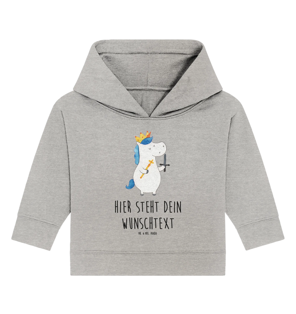 Personalized Baby Hoodie unicorn king with sword Baby Hoodie mit Namen, Babyhoodie Wunschtext, Personalisierter Baby Hoodie, Einhorn, Unicorn, Einhörner, Einhorn Deko, Mittelalter, König, Ritter