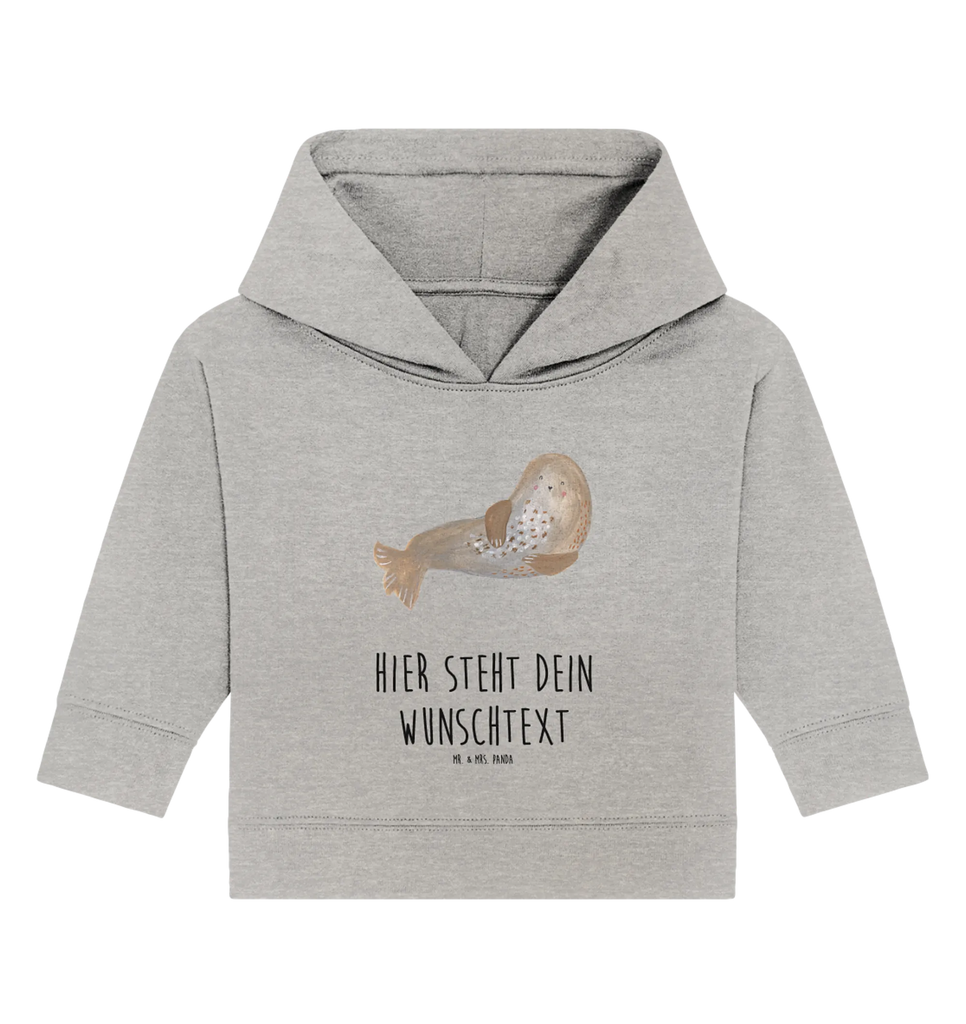 Spersonalizowana bluza z kapturem dla niemowląt foka śmiech Baby Hoodie mit Namen, Babyhoodie Wunschtext, Personalisierter Baby Hoodie, Tiermotive, Gute Laune, lustige Sprüche, Tiere, Seehund, Ostsee, Meerestier, Strand, Nordsee, Robben, Robbe