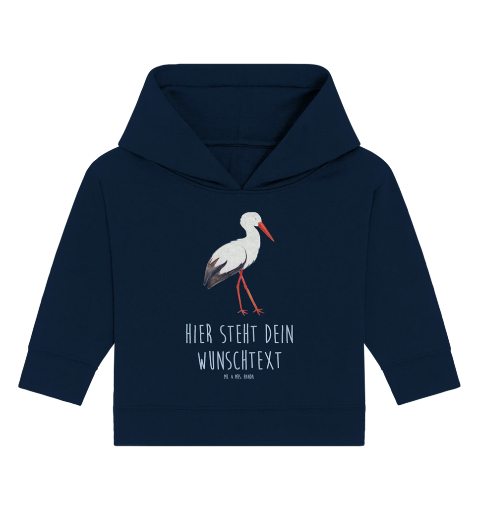 Personalized Baby Hoodie Stork Babyhoodie Wunschtext, Personalisierter Baby Hoodie, Baby Hoodie mit Namen, Tiermotive, Gute Laune, Tiere, Lustige Sprüche, Mutter, Störche, Schwanger, Schwangerschaft, Geburt, Baby, Babybauch, Mütter, Mutter Werden, Storch