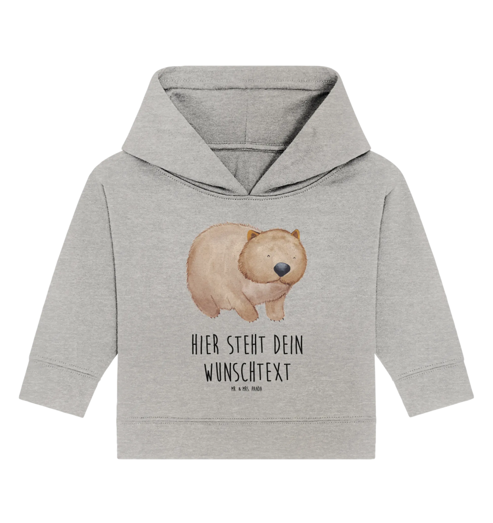 Spersonalizowana bluza z kapturem dla niemowląt Wombat Babyhoodie Wunschtext, Personalisierter Baby Hoodie, Baby Hoodie mit Namen, Tiermotive, Gute Laune, lustige Sprüche, Tiere, Spruch, Das Leben ist schön, Australien, Wombat, Motivation