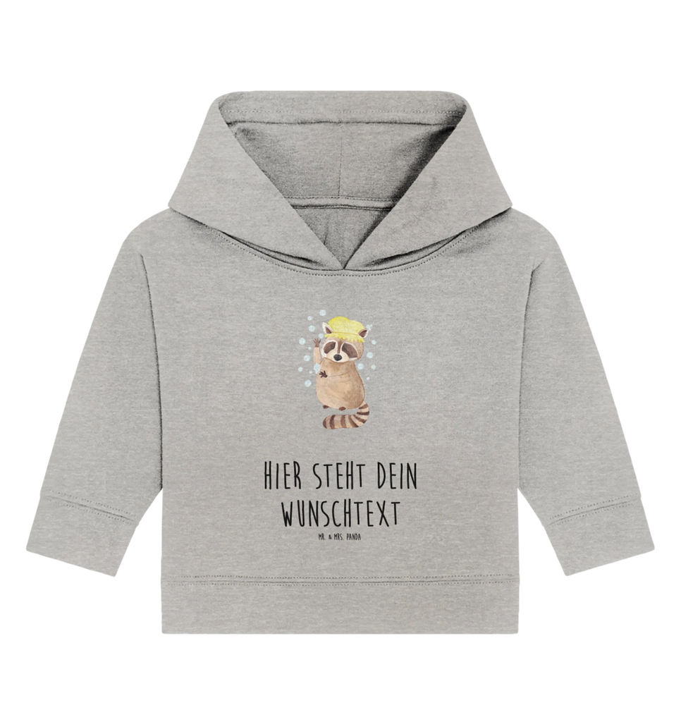 Spersonalizowana bluza z kapturem dla niemowląt Szop pracz Baby Hoodie mit Namen, Personalisierter Baby Hoodie, Babyhoodie Wunschtext, Tiermotive, Gute Laune, Tiere, Lustige Sprüche, Tagträumen, Seifenblasen, Fröhlich, Plan, Waschen, Waschbär