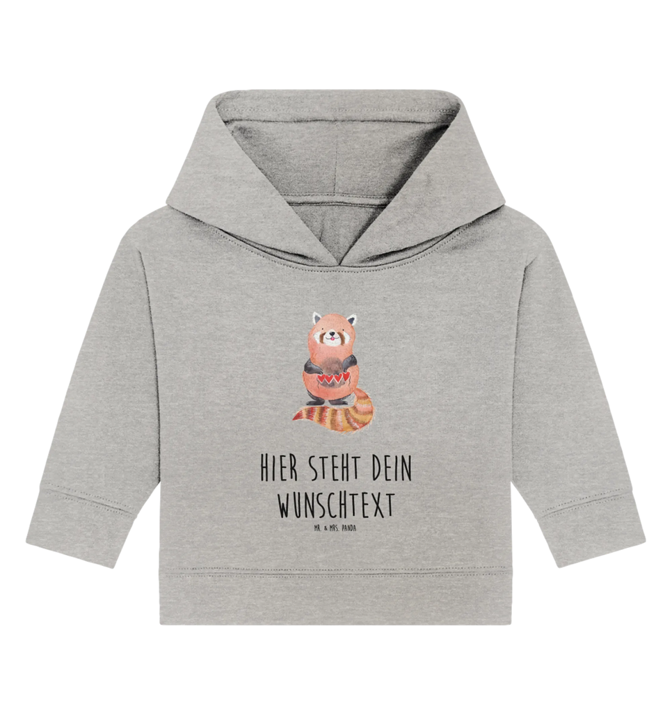 Spersonalizowana bluza z kapturem dla niemowląt Czerwony Panda Baby Hoodie mit Namen, Babyhoodie Wunschtext, Personalisierter Baby Hoodie, Tiermotive, Gute Laune, Tiere, Lustige Sprüche, Lieblingsmensch, Liebling, Panda, Herz, Liebe, Rot