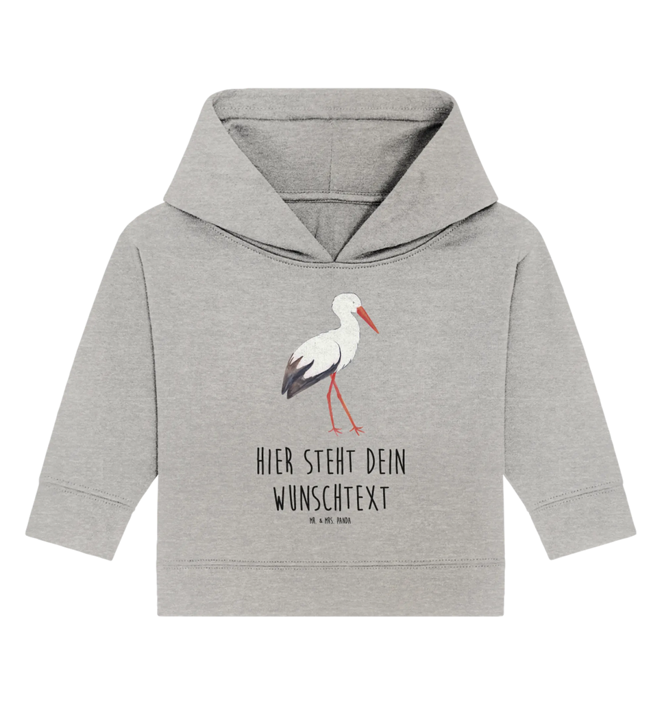 Personalized Baby Hoodie Stork Babyhoodie Wunschtext, Personalisierter Baby Hoodie, Baby Hoodie mit Namen, Tiermotive, Gute Laune, Tiere, Lustige Sprüche, Mutter, Störche, Schwanger, Schwangerschaft, Geburt, Baby, Babybauch, Mütter, Mutter Werden, Storch