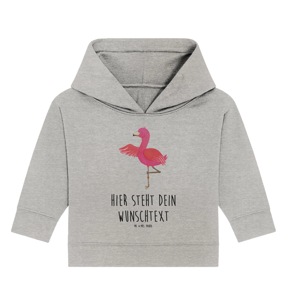 Personalisierter Baby Hoodie Flamingo Yoga Personalisierter Baby Hoodie, Baby Hoodie mit Namen, Babyhoodie Wunschtext, Flamingo, Yoga, Entspannung, Namaste, Achtsamkeit, Aufregen, Vogel, Tiefenentspannung, Yoga-Übung, Ärger