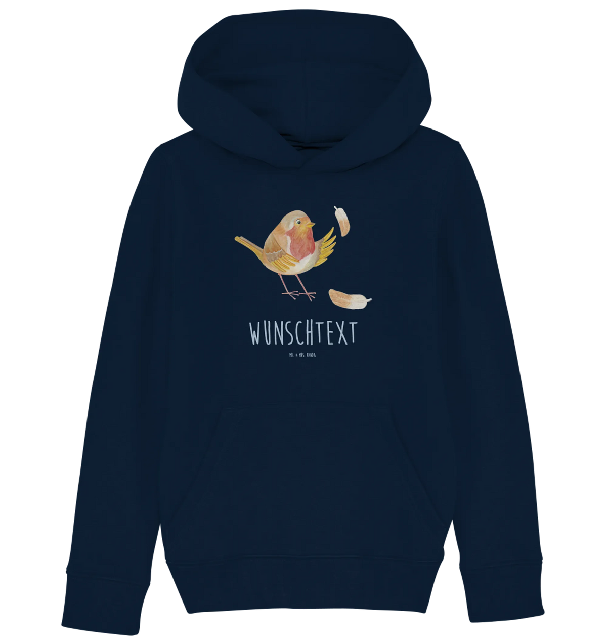 Personalizowana bluza z kapturem dla dzieci rudzik Pióra dobra energia, Motywy zwierzęce, zwierzęta, zabawne powiedzonka