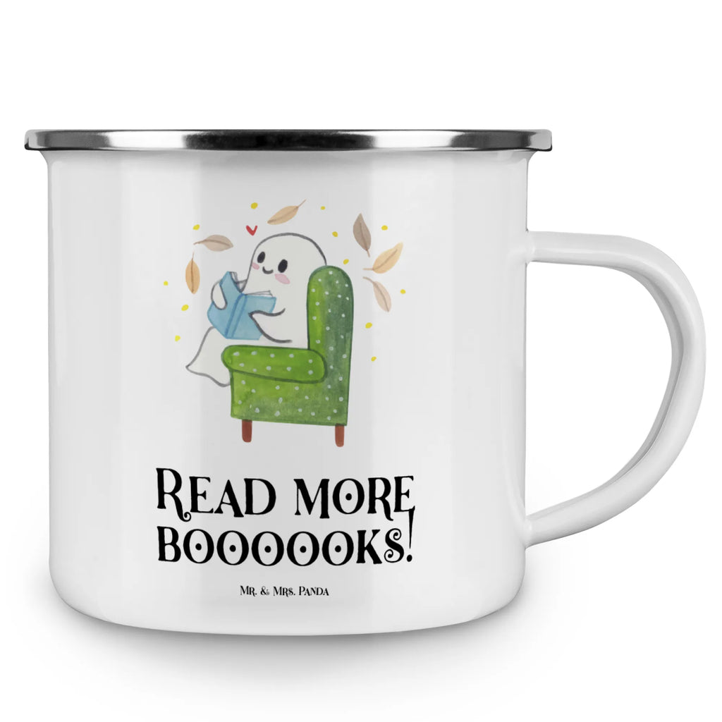 Kempingowy kubek emaliowany duch książka Halloween, dekoracje, Martinssingen, dekoracja, prezenty, dawanie