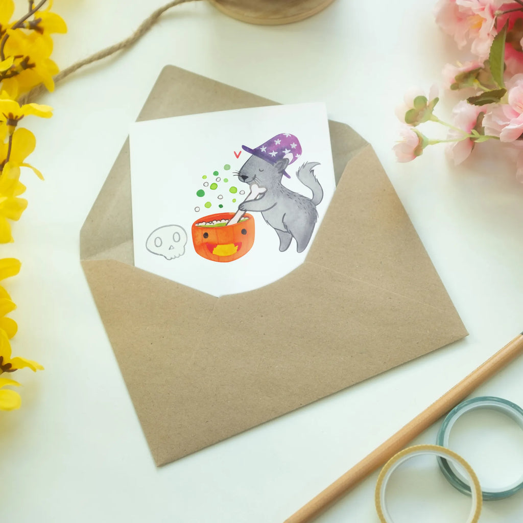 Grußkarte Kater Hexenkessel Ansichtskarten, Klappkarte, Einladungskarte, Karte, Glückwunschkarte, Grußkarte, Hochzeitskarte, Geburtstagskarte, Halloween, Deko, Martinssingen, Dekoration, Geschenke, Schenken, Zaubern, Kater, Hexe, Hexenkessel, Zaubertrank