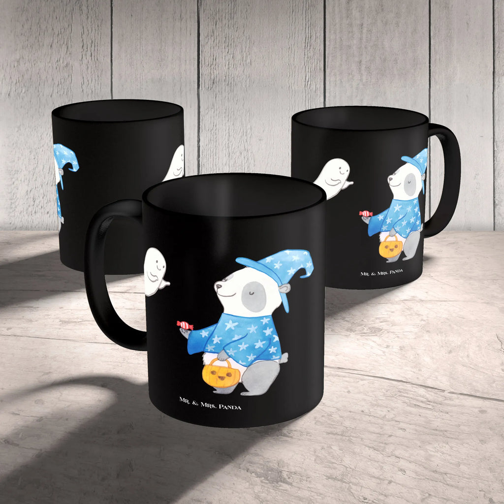 Tasse Panda Zauberer Kaffeetasse, Teetasse, Tasse mit Zitaten, Keramiktasse, Tasse, Geschenktasse, Porzellantasse, Tasse mit Motiven, Bürotasse, Halloween, Deko, Martinssingen, Dekoration, Geschenke, Schenken, Süßes sonst gibt's saures, Halloween Deko, Zauberer, Trick or Treat, Gespenst, Panda