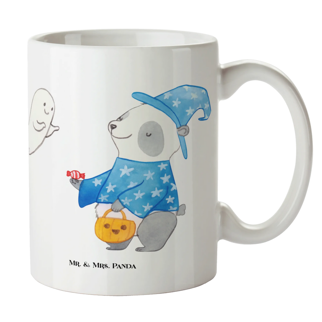Tasse Panda Zauberer Kaffeetasse, Teetasse, Tasse mit Zitaten, Keramiktasse, Tasse, Geschenktasse, Porzellantasse, Tasse mit Motiven, Bürotasse, Halloween, Deko, Martinssingen, Dekoration, Geschenke, Schenken, Süßes sonst gibt's saures, Halloween Deko, Zauberer, Trick or Treat, Gespenst, Panda