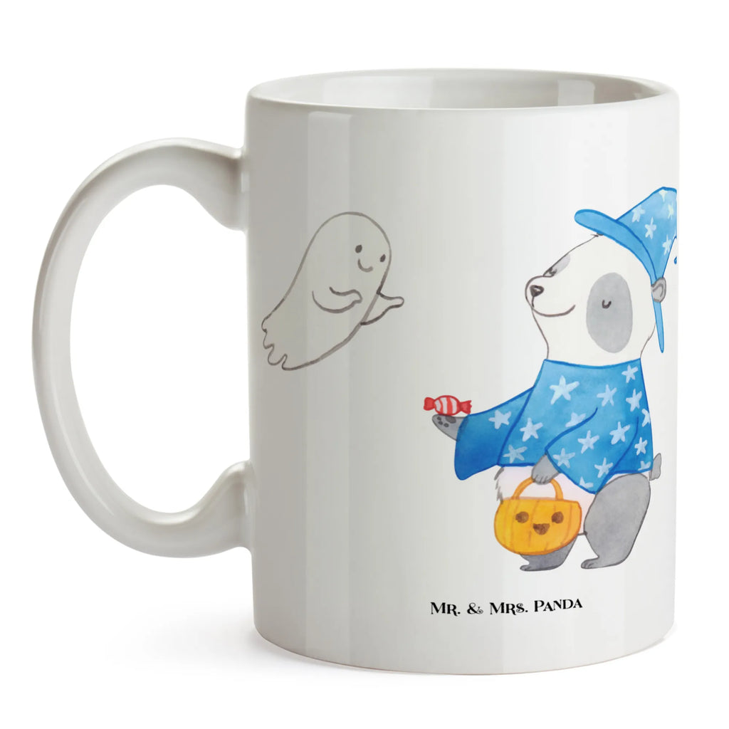 Tasse Panda Zauberer Kaffeetasse, Teetasse, Tasse mit Zitaten, Keramiktasse, Tasse, Geschenktasse, Porzellantasse, Tasse mit Motiven, Bürotasse, Halloween, Deko, Martinssingen, Dekoration, Geschenke, Schenken, Süßes sonst gibt's saures, Halloween Deko, Zauberer, Trick or Treat, Gespenst, Panda