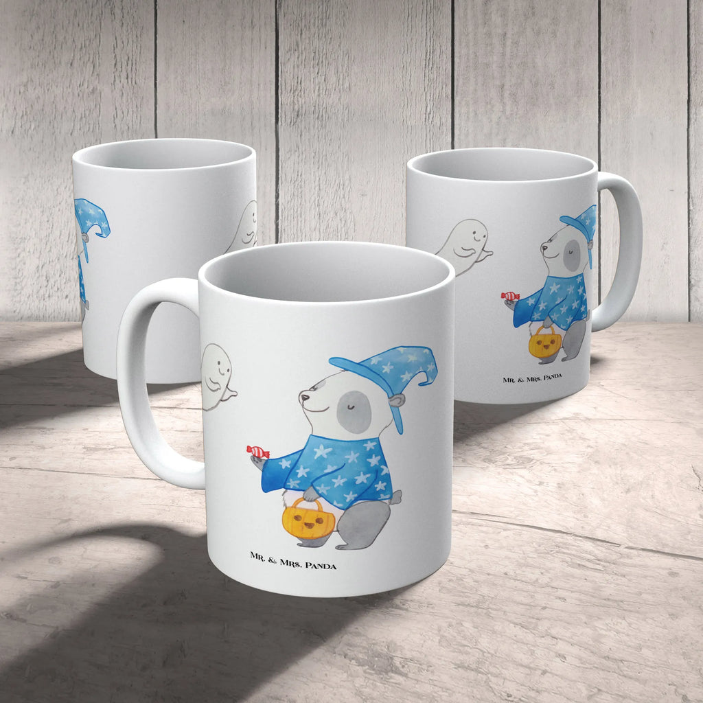 Tasse Panda Zauberer Kaffeetasse, Teetasse, Tasse mit Zitaten, Keramiktasse, Tasse, Geschenktasse, Porzellantasse, Tasse mit Motiven, Bürotasse, Halloween, Deko, Martinssingen, Dekoration, Geschenke, Schenken, Süßes sonst gibt's saures, Halloween Deko, Zauberer, Trick or Treat, Gespenst, Panda