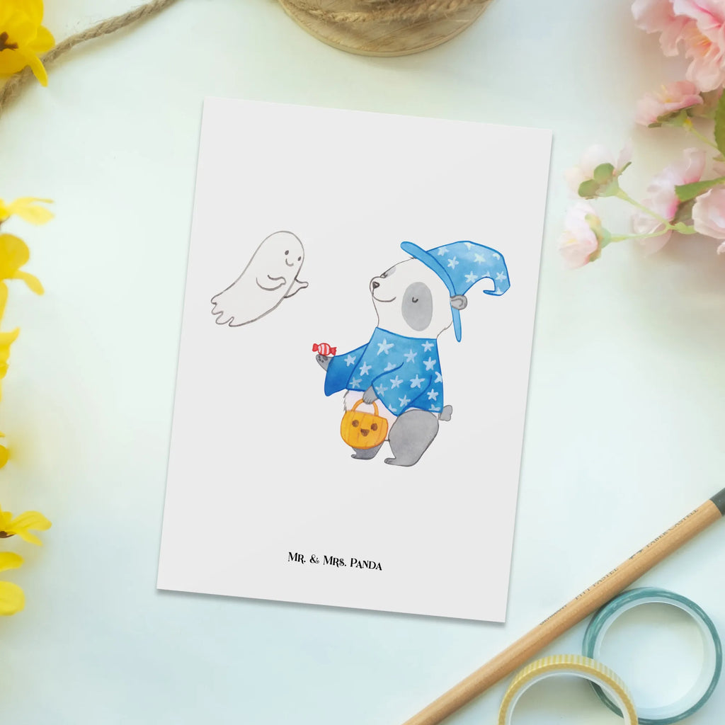 Postcard Panda Wizard gift, card, invitation, invitation card, letter, Postcard, paper, postcards, gift card, Halloween, decoration, Martin singing, decor, gifts, giving