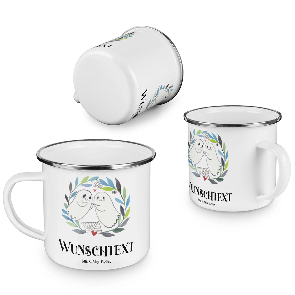Personalisierte Emaille Tasse Gespenster  Liebe Emaille Tasse mit Namen, tassen bedrucken, tasse selbst gestalten, Campinggeschirr personalsisert, Emaille Tasse personalisiert, Namenstasse, personalisierte tassen, Campingtasse personalisiert, Campingtasse bedrucken, personalisierte tasse, tasse bedrucken, tasse mit namen, Halloween, Deko, Martinssingen, Dekoration, Geschenke, Schenken, Gespenst, Verliebt, Paar