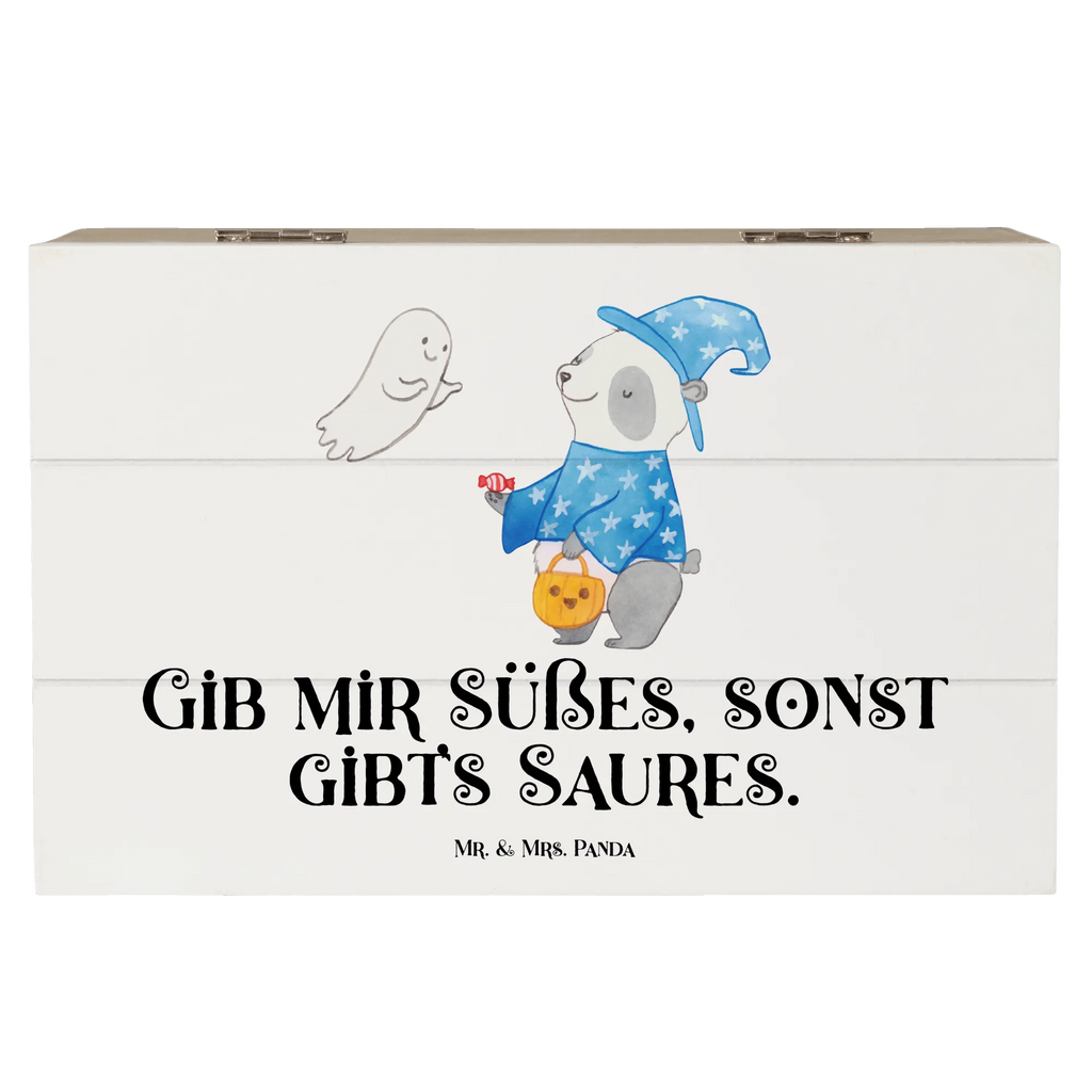 Holzkiste Panda Zauberer Erinnerungsbox, Schatzkiste, Geschenkbox, Erinnerungskiste, Kiste, Schatulle, Truhe, Aufbewahrungsbox, Holzkiste, XXL, Geschenkdose, Dekokiste, Halloween, Deko, Martinssingen, Dekoration, Geschenke, Schenken, Süßes sonst gibt's saures, Gespenst, Halloween Deko, Trick or Treat, Panda, Zauberer