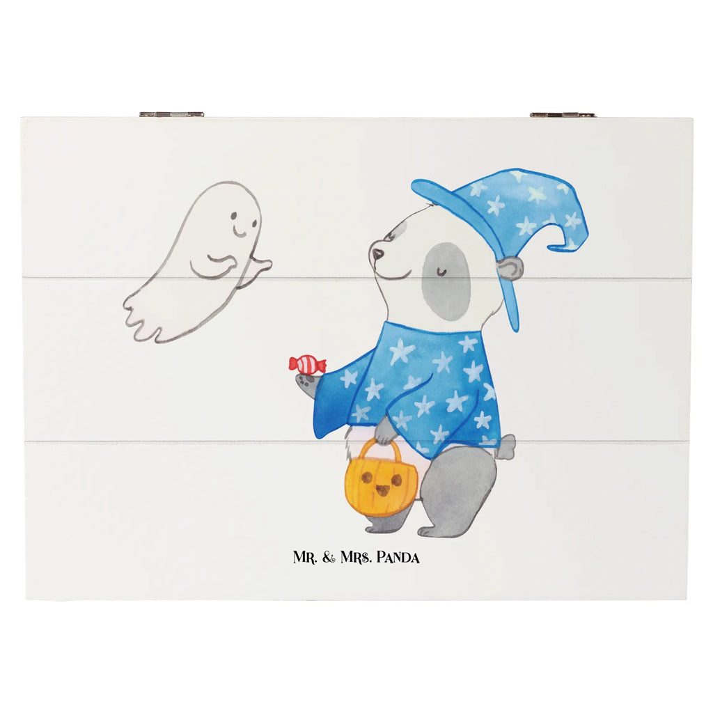 Holzkiste Panda Zauberer Erinnerungsbox, Schatzkiste, Geschenkbox, Erinnerungskiste, Kiste, Schatulle, Truhe, Aufbewahrungsbox, Holzkiste, XXL, Geschenkdose, Dekokiste, Halloween, Deko, Martinssingen, Dekoration, Geschenke, Schenken, Süßes sonst gibt's saures, Gespenst, Halloween Deko, Trick or Treat, Panda, Zauberer