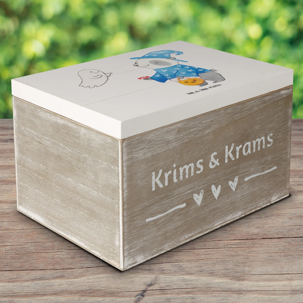 Holzkiste Panda Zauberer Erinnerungsbox, Schatzkiste, Geschenkbox, Erinnerungskiste, Kiste, Schatulle, Truhe, Aufbewahrungsbox, Holzkiste, XXL, Geschenkdose, Dekokiste, Halloween, Deko, Martinssingen, Dekoration, Geschenke, Schenken, Süßes sonst gibt's saures, Gespenst, Halloween Deko, Trick or Treat, Panda, Zauberer