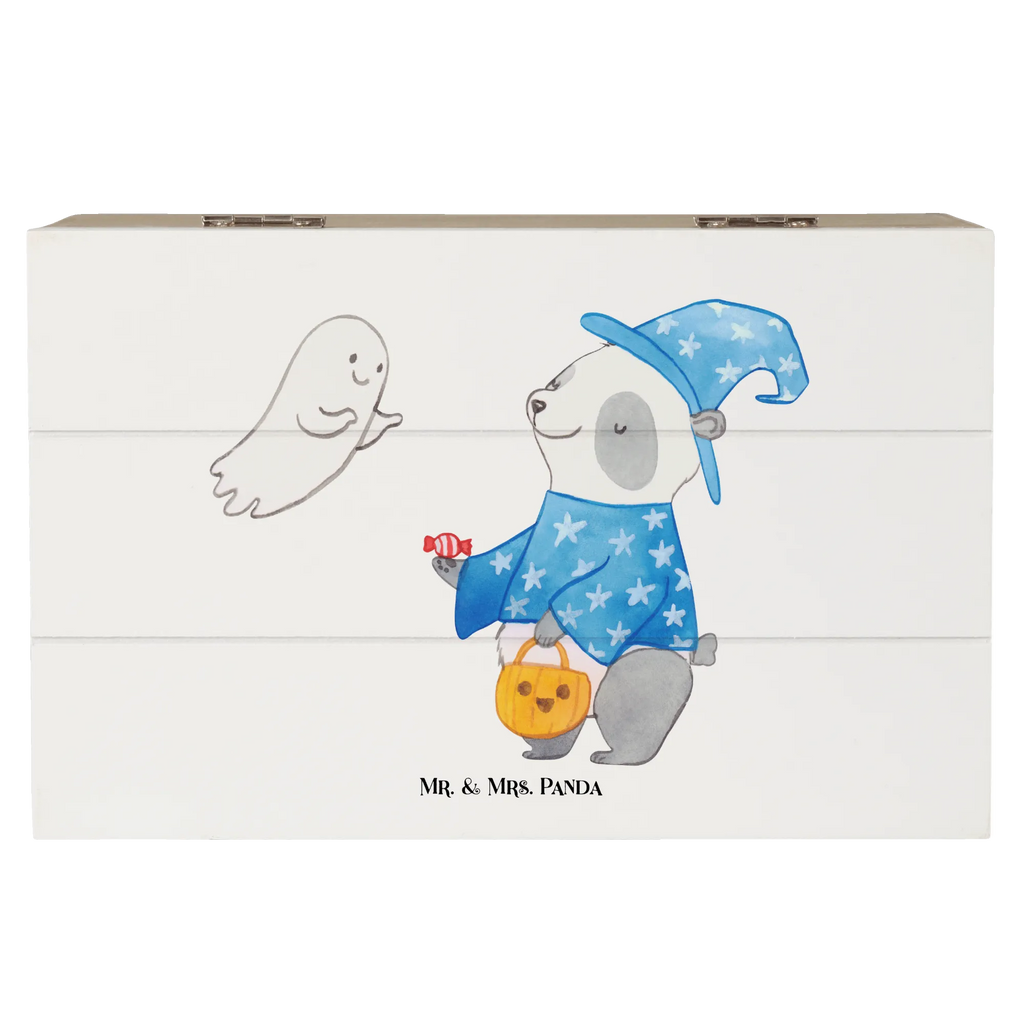 Holzkiste Panda Zauberer Erinnerungsbox, Schatzkiste, Geschenkbox, Erinnerungskiste, Kiste, Schatulle, Truhe, Aufbewahrungsbox, Holzkiste, XXL, Geschenkdose, Dekokiste, Halloween, Deko, Martinssingen, Dekoration, Geschenke, Schenken, Süßes sonst gibt's saures, Gespenst, Halloween Deko, Trick or Treat, Panda, Zauberer