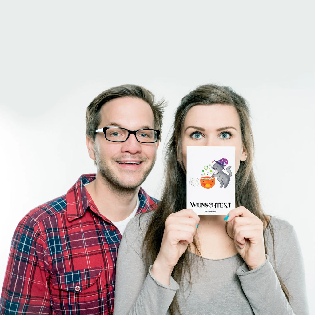 Personalised postcard Male Cat Cauldron Halloween, decoration, Martin singing, decor, gifts, giving