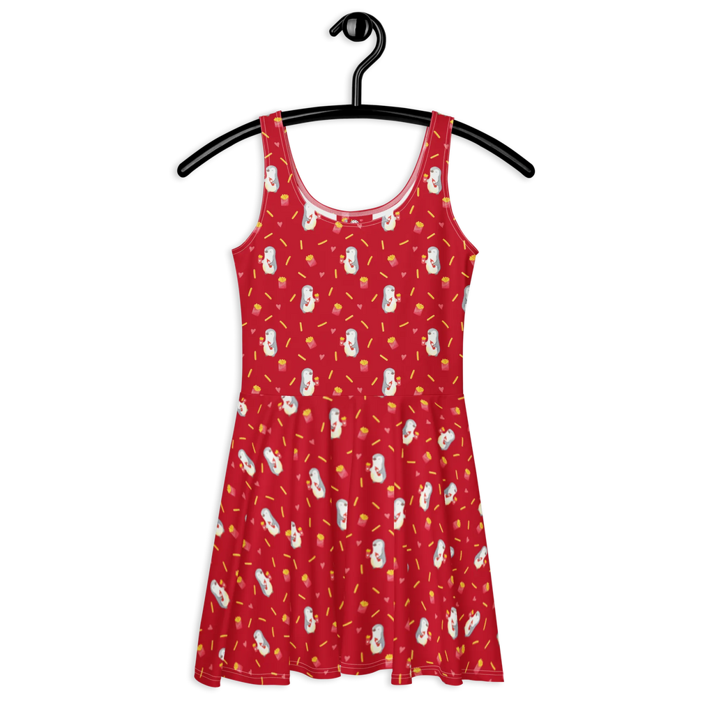 Sommerkleid Pinguin Pommes Muster Sommerkleid, Skaterkleid, Kleid, Liebe, Partner, Freund, Freundin, Ehemann, Ehefrau, Heiraten, Verlobung, Heiratsantrag, Liebesgeschenk, Jahrestag, Hocheitstag, Geschenk für Frauen, für Ehemann, Mitbringsel, Hochzeitstag, Geschenk für Partner, Valentinstag, Liebesbeweis, für Männer, Geschenk für Freundin