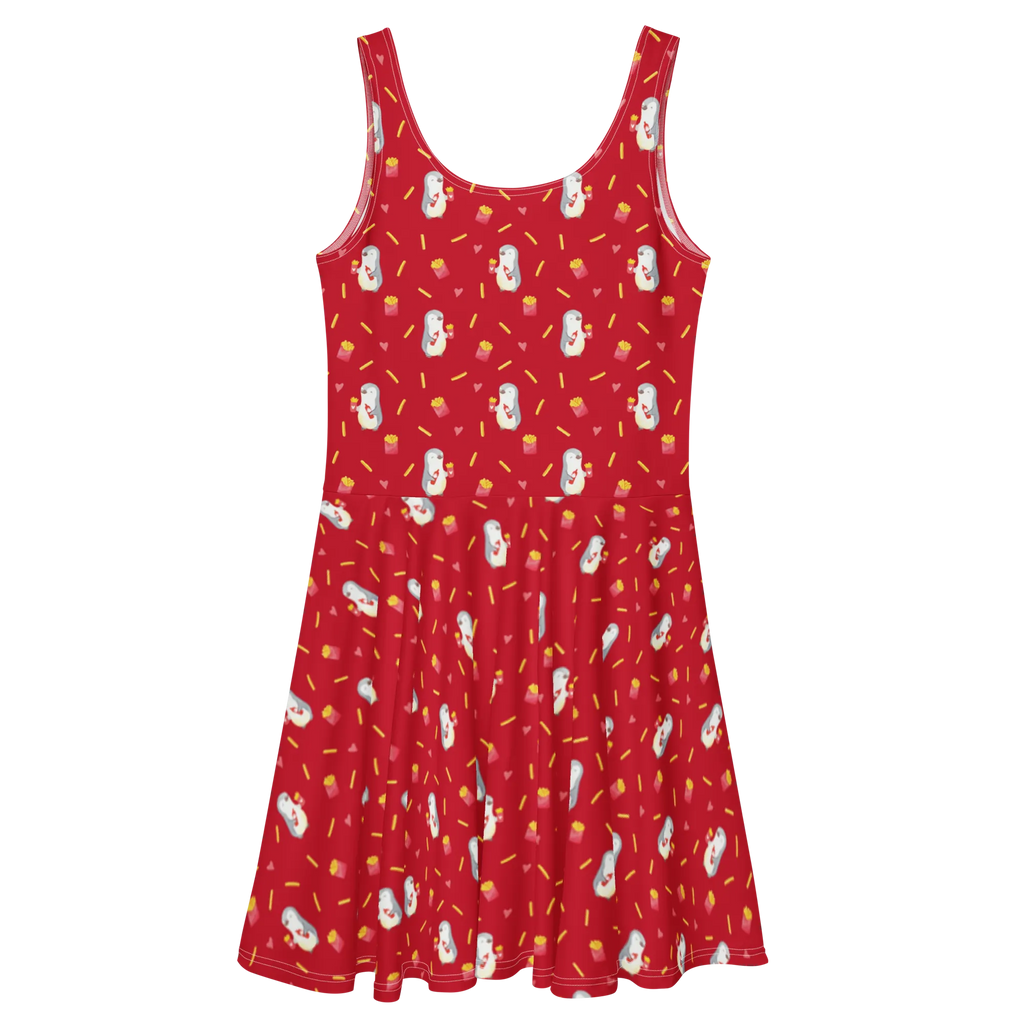 Sommerkleid Pinguin Pommes Muster Sommerkleid, Skaterkleid, Kleid, Liebe, Partner, Freund, Freundin, Ehemann, Ehefrau, Heiraten, Verlobung, Heiratsantrag, Liebesgeschenk, Jahrestag, Hocheitstag, Geschenk für Frauen, für Ehemann, Mitbringsel, Hochzeitstag, Geschenk für Partner, Valentinstag, Liebesbeweis, für Männer, Geschenk für Freundin