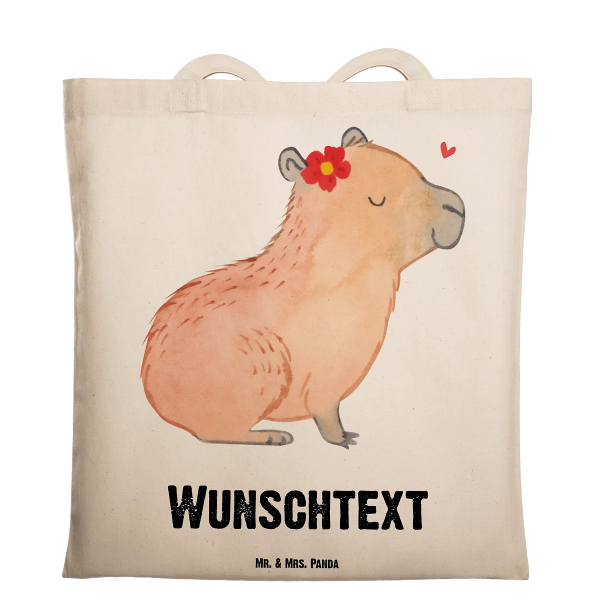 Personalised tote bag Capybara flower small animals, cute, funny, cute animal motives, hand drawn, small world, funny sayings, good mood, happy, gifts, gift ideas, special gifts, animal lover, card