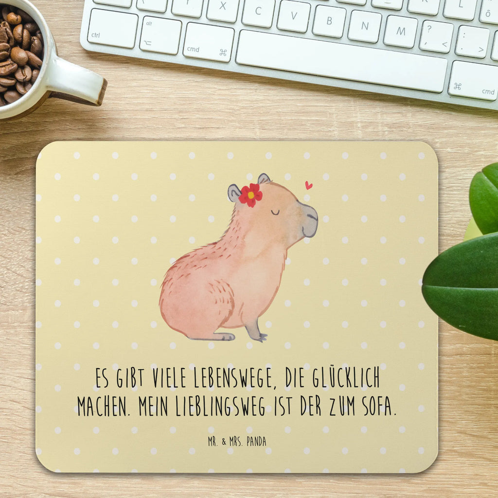 Mouse mat Capybara flower Student, mousepad, Mouse, PC, Mouse Pad, Motif, Office, Study, Print, fun, saying, Gift, Work, Pad, small animals, cute, funny, cute animal motives, hand drawn, small world, funny sayings, good mood, happy, gifts, gift ideas, special gifts, animal lover, card