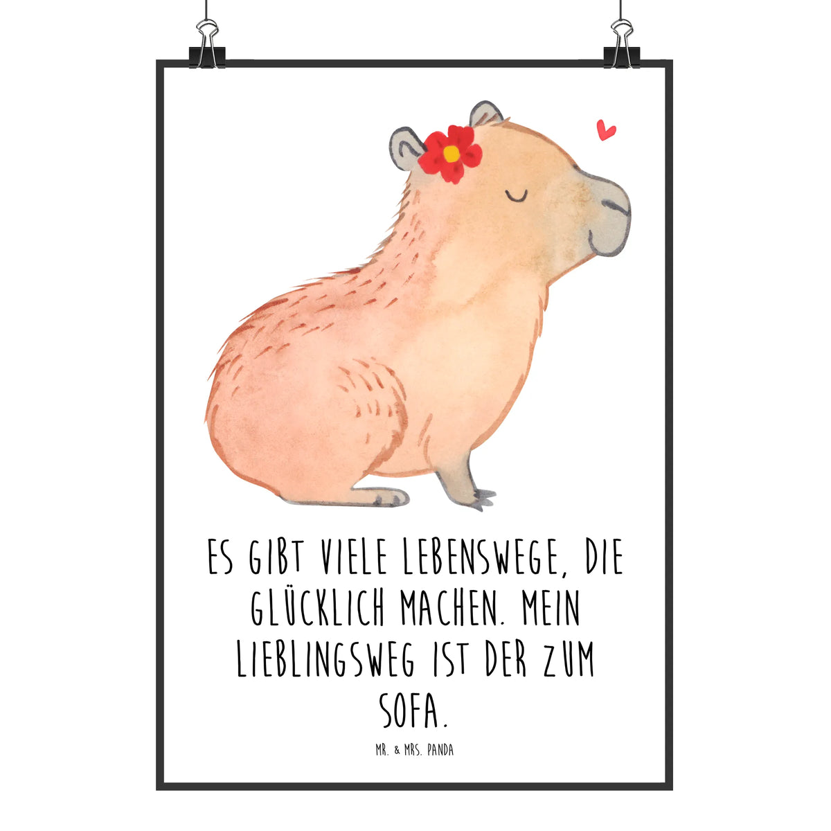 Poster Capybara flower small animals, card, gift ideas, gifts, cute, cute animal motives, hand drawn, funny sayings, good mood, special gifts, animal lover