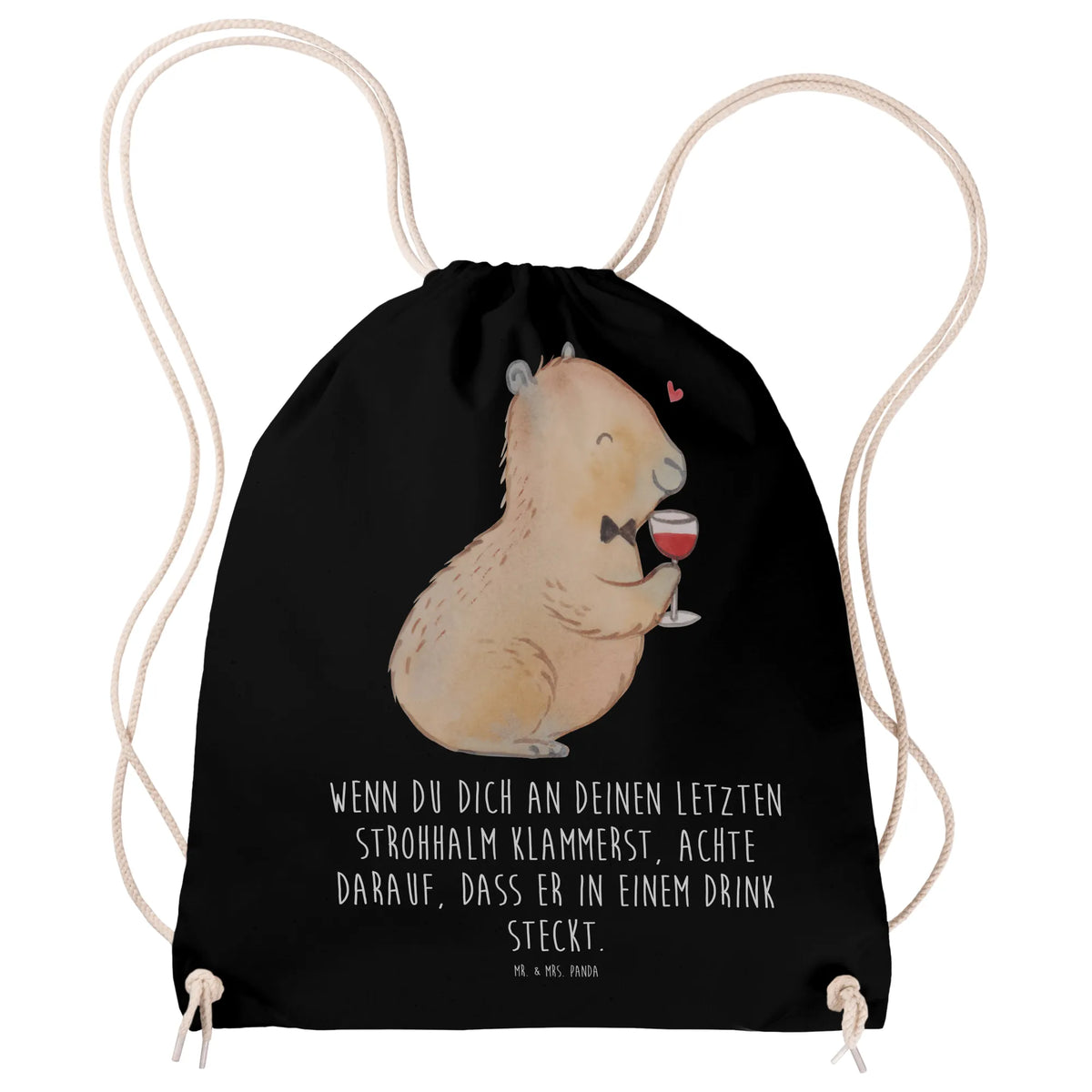 Drawstring bag Capybara wine card, gift ideas, gifts, small animals, cute, cute animal motives, hand drawn, funny sayings, good mood, special gifts, animal lover