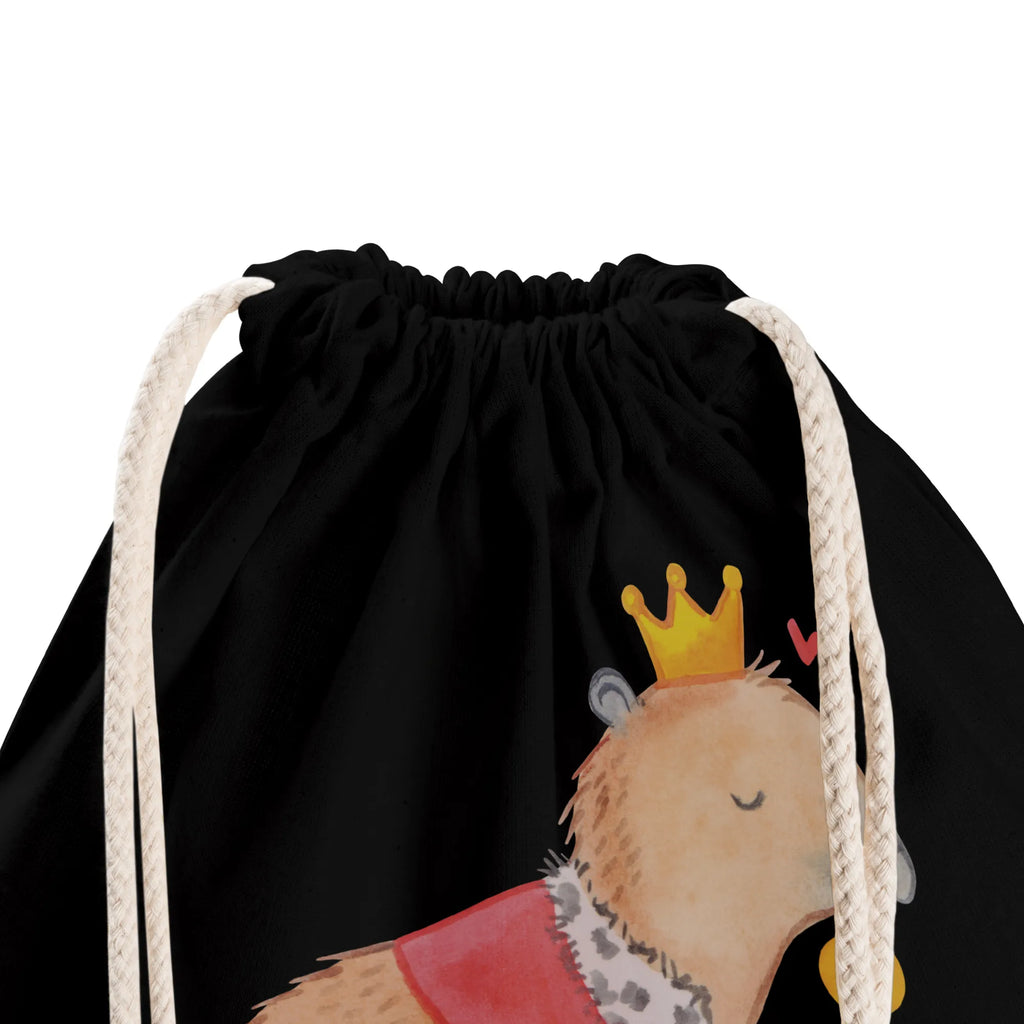 Drawstring bag Capybara King jute bag, sports bag, hipster, gym bag, bag, carrier bag, small animals, cute, funny, cute animal motives, hand drawn, small world, funny sayings, good mood, happy, gifts, gift ideas, special gifts, animal lover, card
