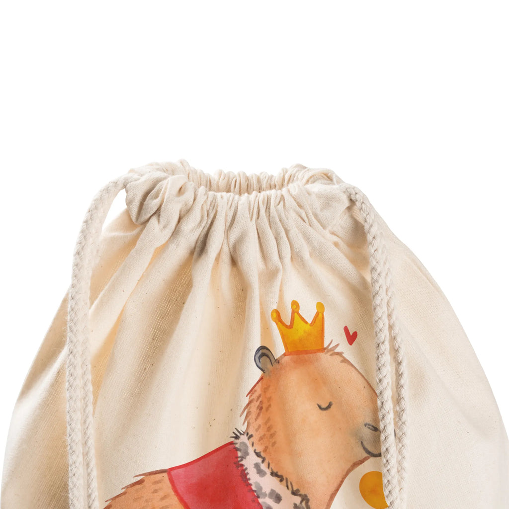 Drawstring bag Capybara King jute bag, sports bag, hipster, gym bag, bag, carrier bag, small animals, cute, funny, cute animal motives, hand drawn, small world, funny sayings, good mood, happy, gifts, gift ideas, special gifts, animal lover, card
