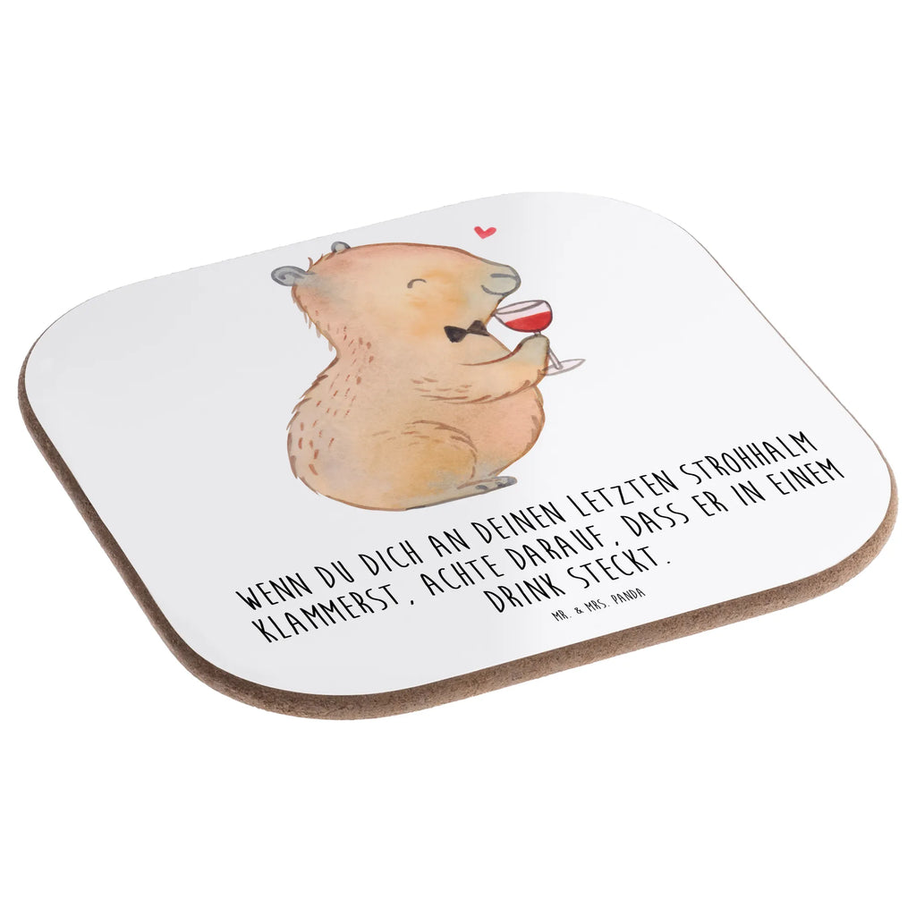 Square coaster Capybara wine glass coasters, Coasters, presents, breakfast, party, gifts, gift, small animals, cute, funny, cute animal motives, hand drawn, small world, funny sayings, good mood, happy, gift ideas, special gifts, animal lover, card