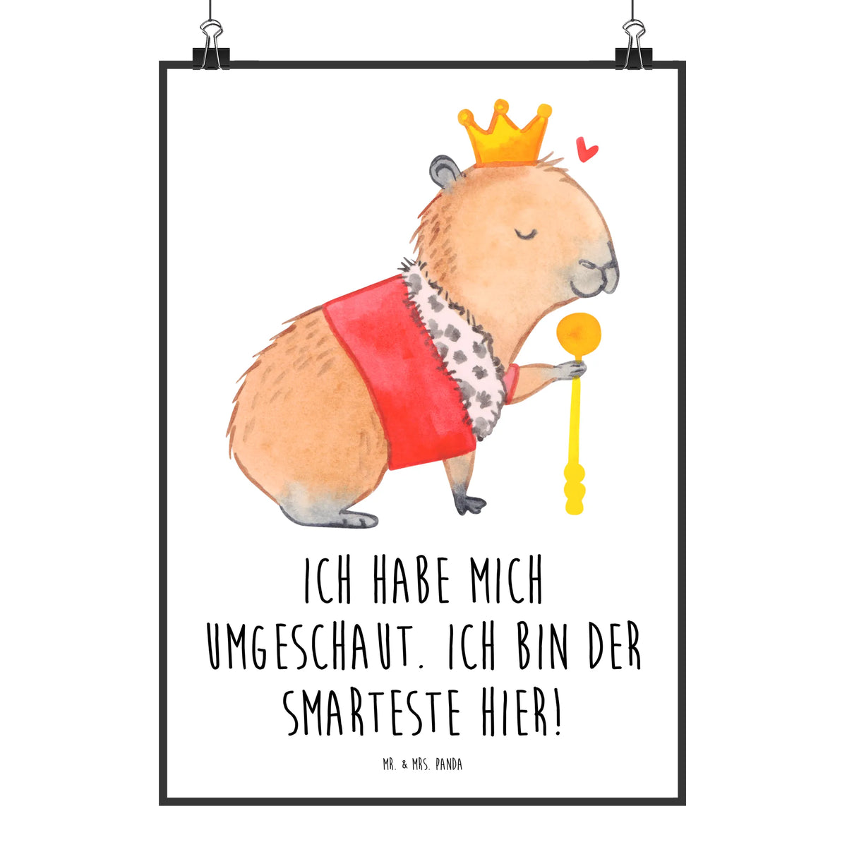 Poster Capybara König kunstposter, Wandschmuck, Designposter, Posterdruck, drucke, Wanddeko Bild, grafikposter, Kunstdruck, Design Poster, wanddruck, Panda Poster, Wanddekoration, Deko Poster, typografie poster, kunstdruck poster, Mr. & Mrs. Panda Poster, wanddeko, Wandbild, Plakat, wandkunst, Bild, Deko Bild, Tiermotive, Lustige Sprüche, Tiere, Gute Laune, Capybara, König