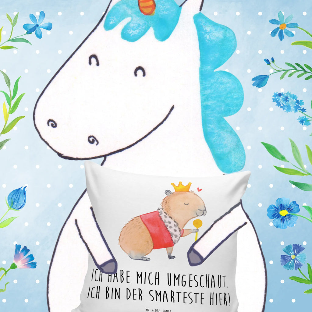 40x40 poduszka Kapibara król Motywy zwierzęce, dobra energia, zabawne powiedzonka, zwierzęta