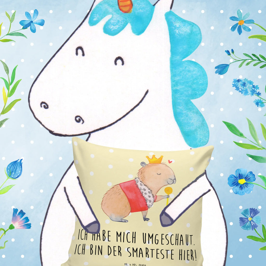 40x40 poduszka Kapibara król Motywy zwierzęce, dobra energia, zabawne powiedzonka, zwierzęta