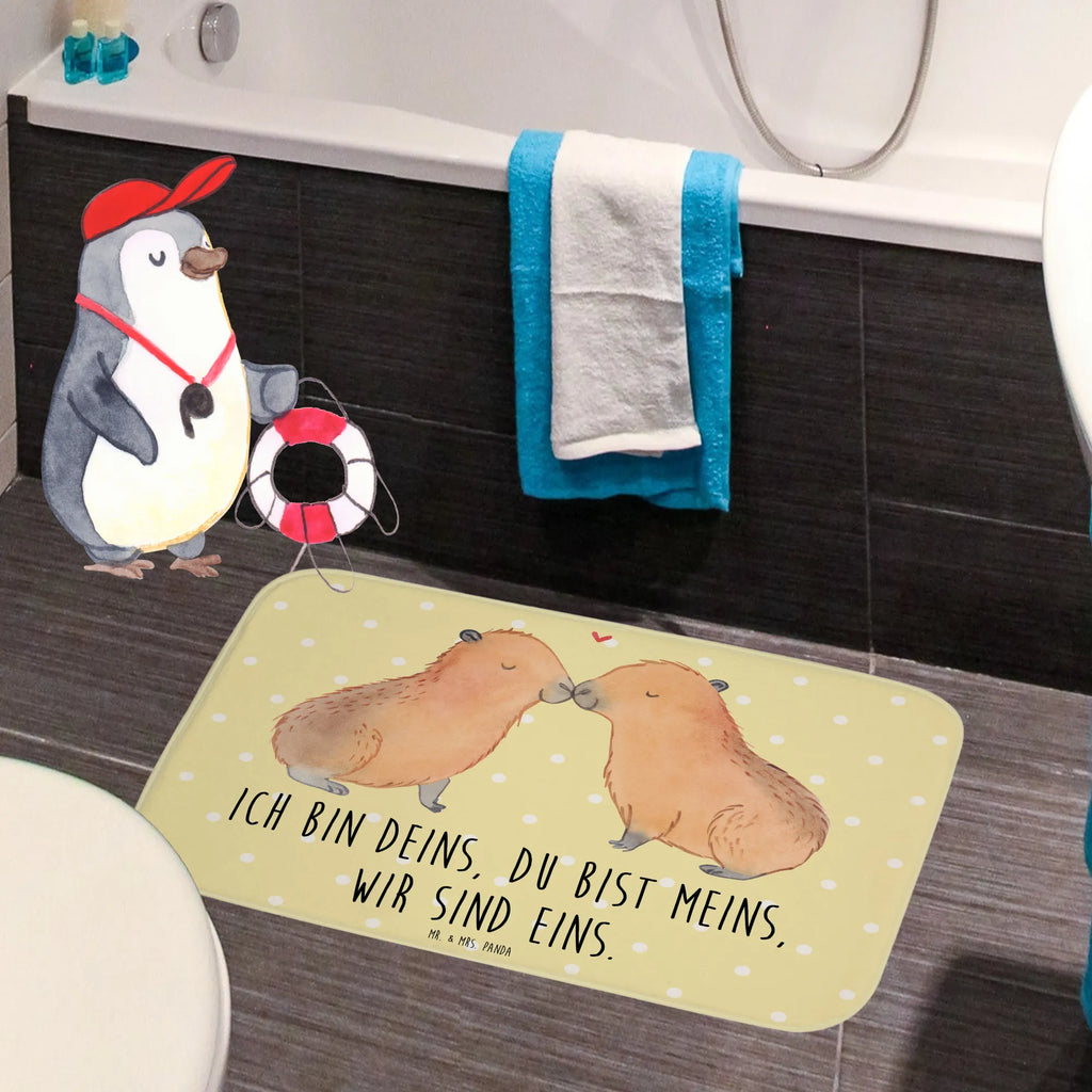 Bath mat Capybara love Bath mat, non-slip, Shower mat, Bath rug, small animals, cute, funny, cute animal motives, hand drawn, small world, funny sayings, good mood, happy, gifts, gift ideas, special gifts, animal lover, card