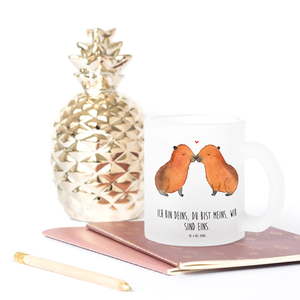 Glass tea cup Capybara love tea, tea glass, Tea cup, glass, mug, small animals, cute, funny, cute animal motives, hand drawn, small world, funny sayings, good mood, happy, gifts, gift ideas, special gifts, animal lover, card