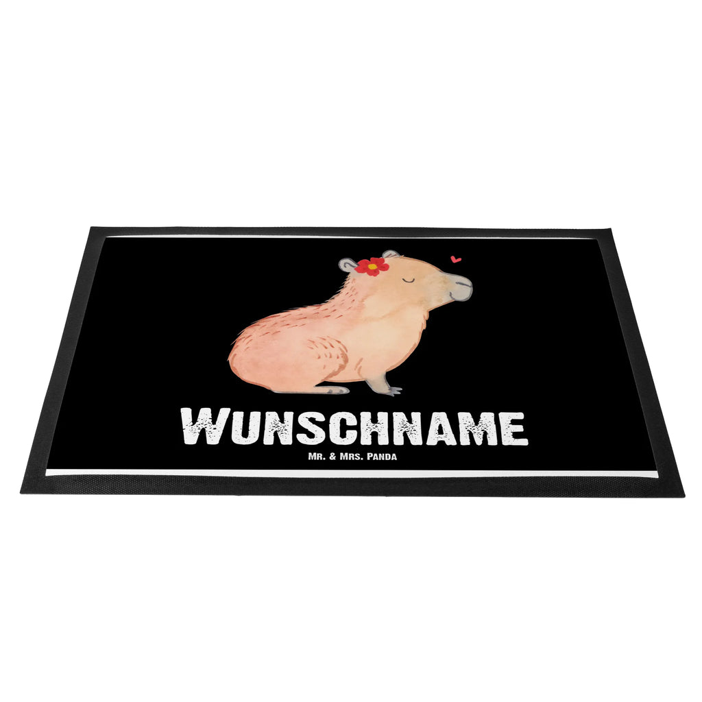 Personalized doormat Capybara flower small animals, cute, funny, cute animal motives, hand drawn, small world, funny sayings, good mood, happy, gifts, gift ideas, special gifts, animal lover, card