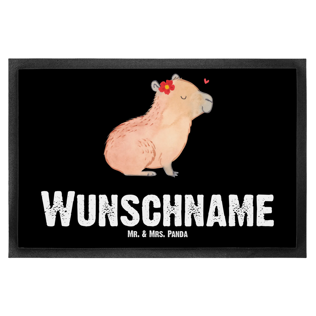 Personalized doormat Capybara flower small animals, cute, funny, cute animal motives, hand drawn, small world, funny sayings, good mood, happy, gifts, gift ideas, special gifts, animal lover, card