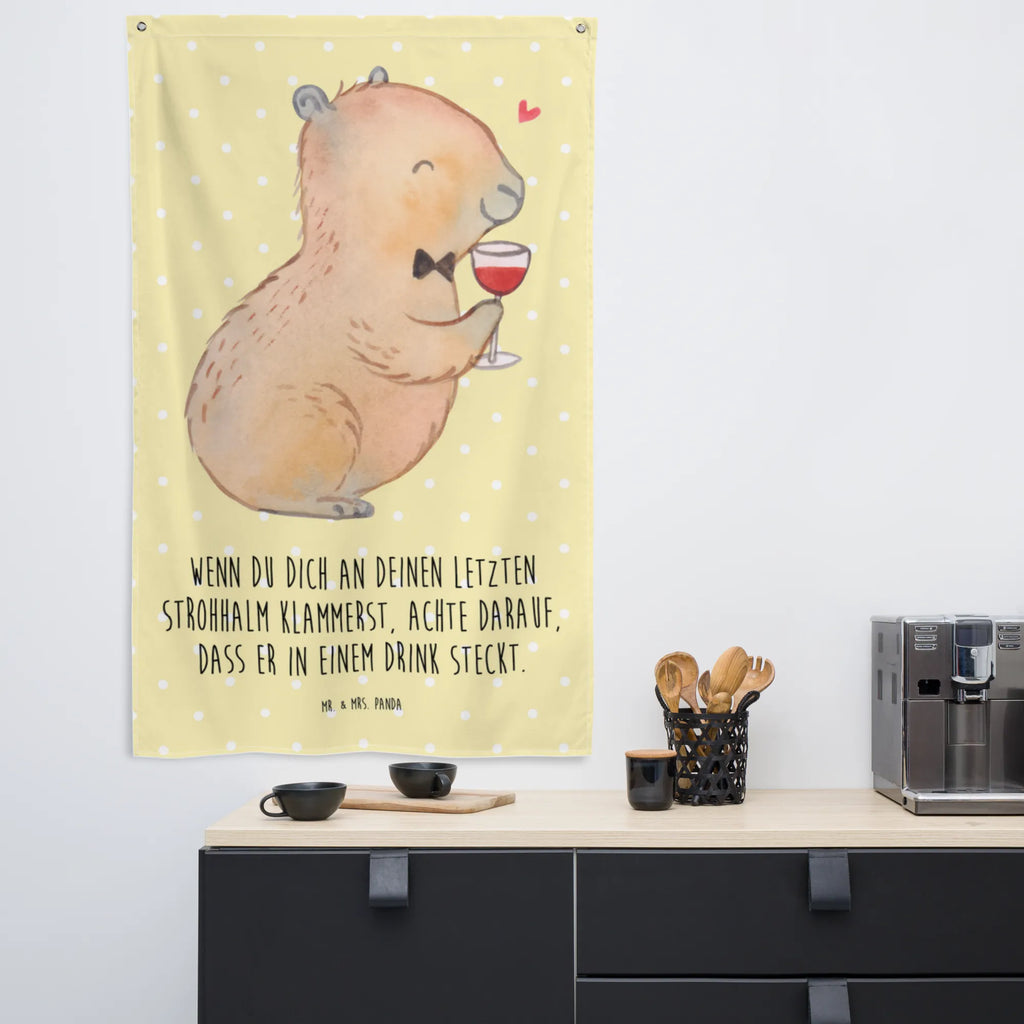 Tapestry Capybara wine Tapestry, Decoration, Boho, Wall hanging, small animals, cute, funny, cute animal motives, hand drawn, small world, funny sayings, good mood, happy, gifts, gift ideas, special gifts, animal lover, card