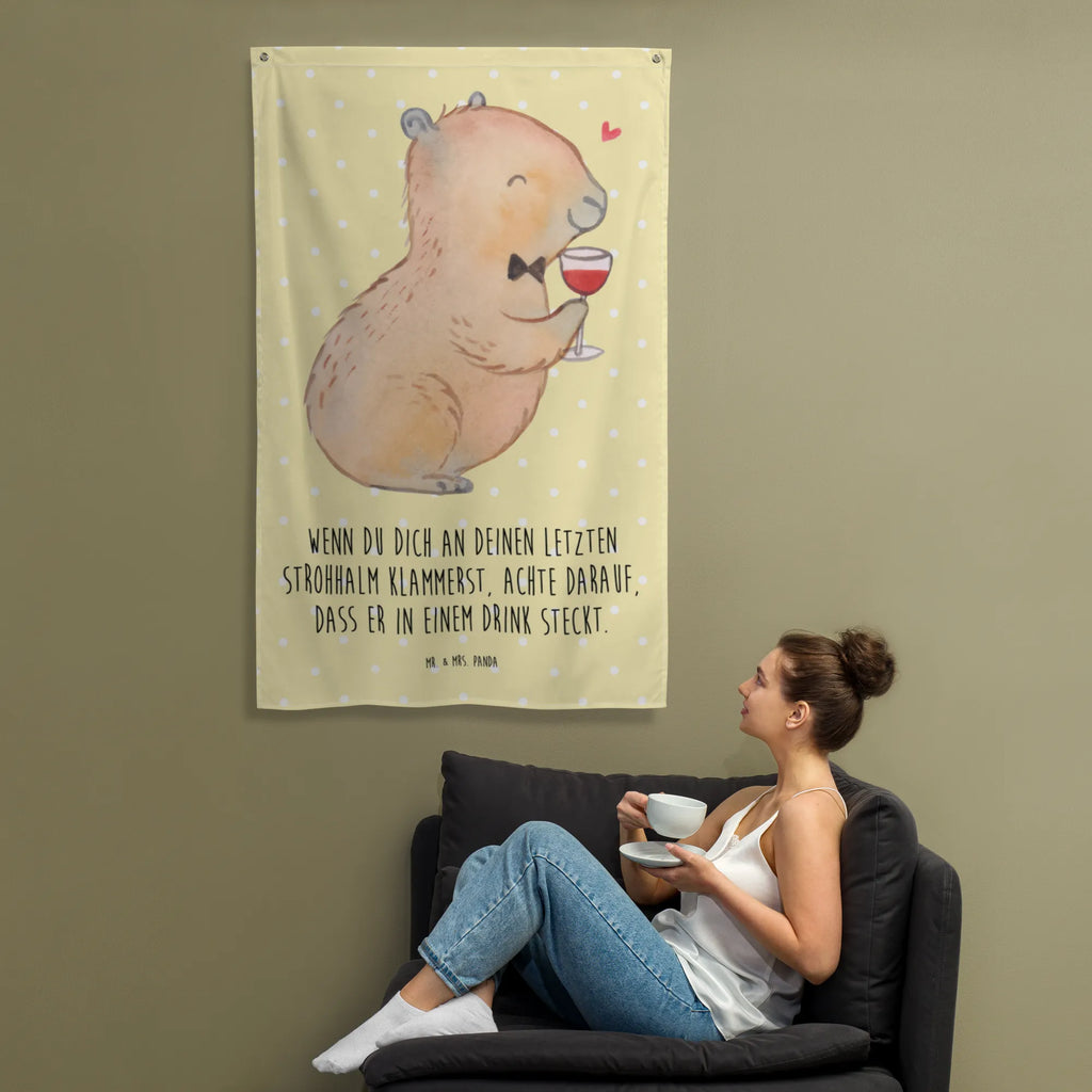 Tapestry Capybara wine Tapestry, Decoration, Boho, Wall hanging, small animals, cute, funny, cute animal motives, hand drawn, small world, funny sayings, good mood, happy, gifts, gift ideas, special gifts, animal lover, card