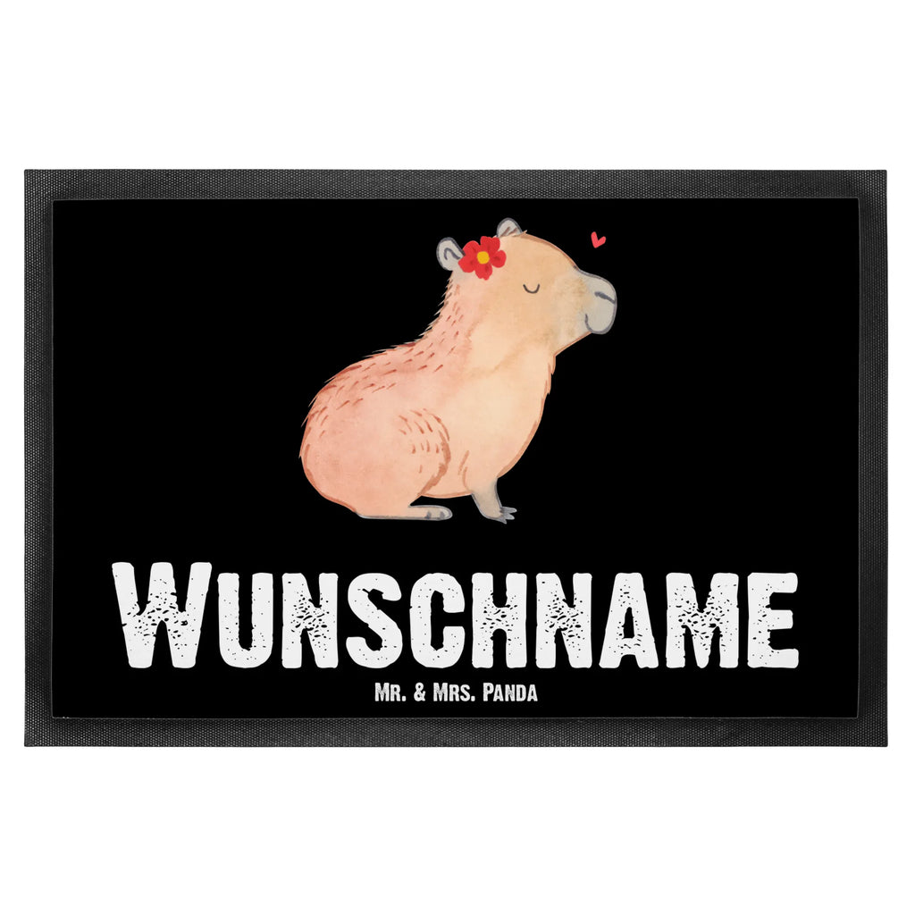 Personalized doormat Capybara flower small animals, cute, funny, cute animal motives, hand drawn, small world, funny sayings, good mood, happy, gifts, gift ideas, special gifts, animal lover, card