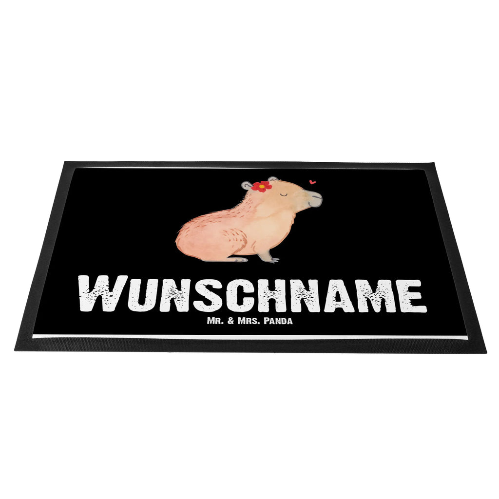 Personalized doormat Capybara flower small animals, cute, funny, cute animal motives, hand drawn, small world, funny sayings, good mood, happy, gifts, gift ideas, special gifts, animal lover, card