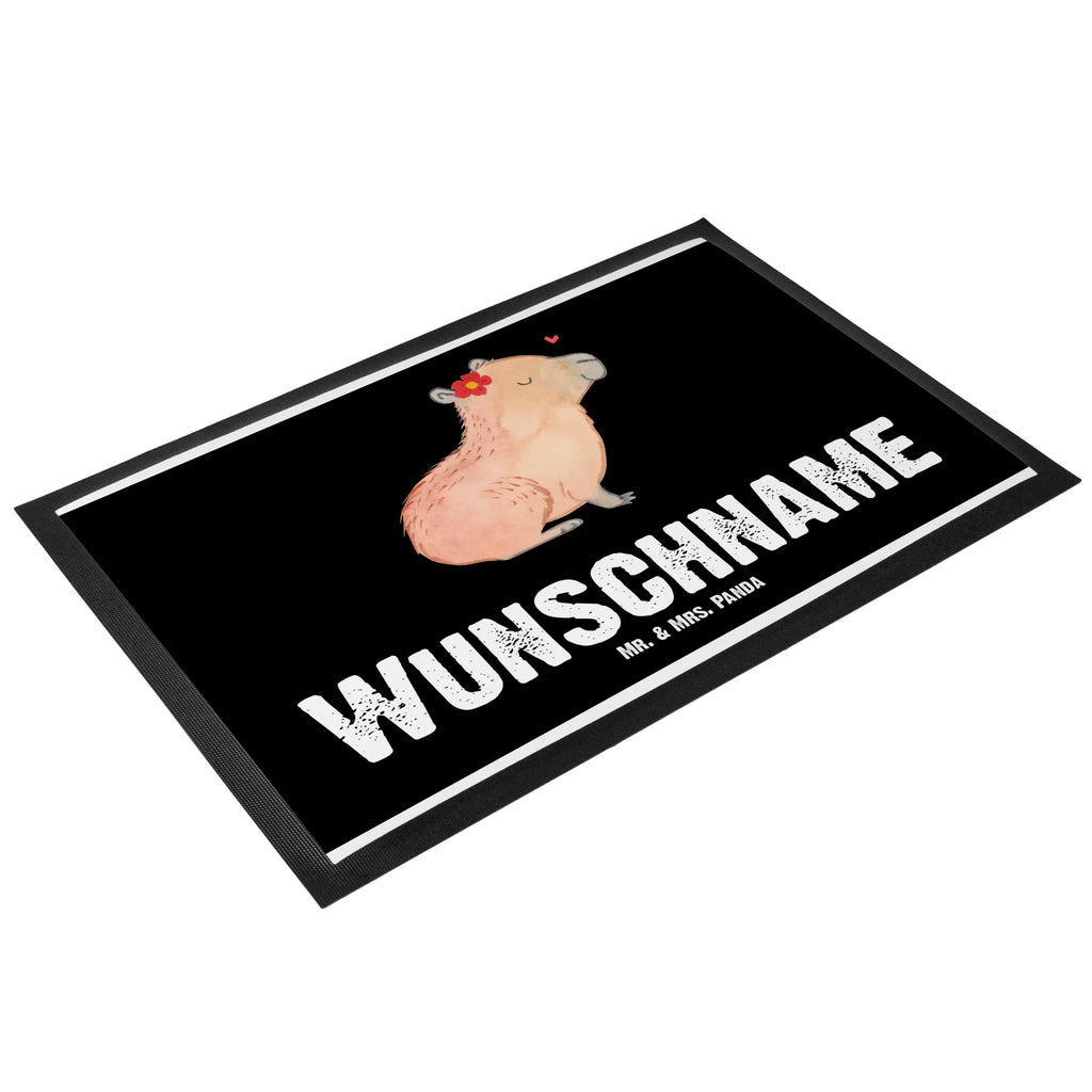 Personalized doormat Capybara flower small animals, cute, funny, cute animal motives, hand drawn, small world, funny sayings, good mood, happy, gifts, gift ideas, special gifts, animal lover, card