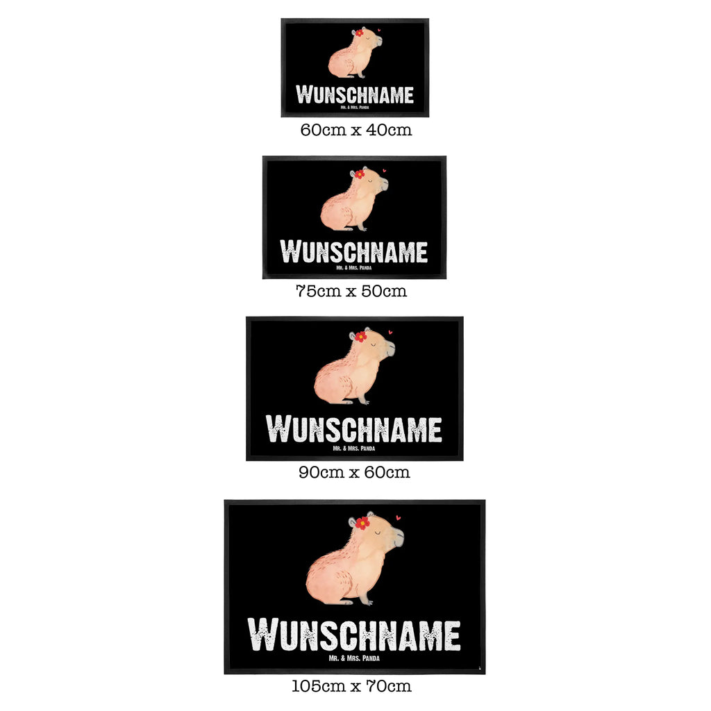 Personalized doormat Capybara flower small animals, cute, funny, cute animal motives, hand drawn, small world, funny sayings, good mood, happy, gifts, gift ideas, special gifts, animal lover, card