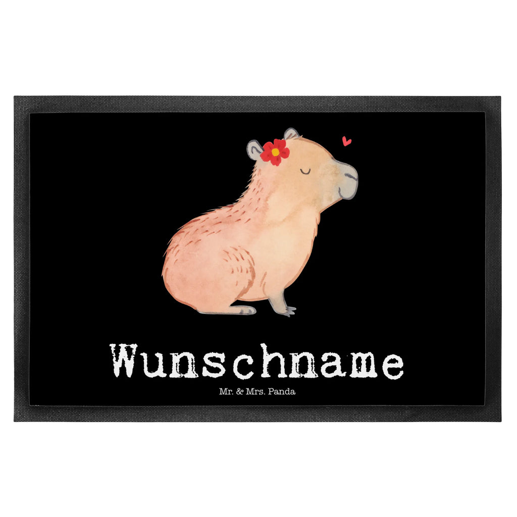 Personalized doormat Capybara flower small animals, cute, funny, cute animal motives, hand drawn, small world, funny sayings, good mood, happy, gifts, gift ideas, special gifts, animal lover, card